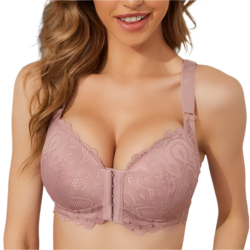 Magic Front Closure Push Up Thin Cup Wireless Lace - Magic Bra