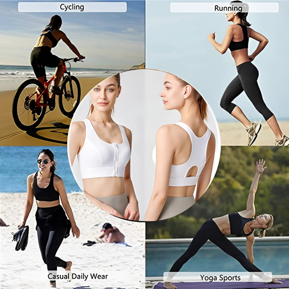 Magic Front Closure Sculpting Sports Bra | Wireless Racerback Design