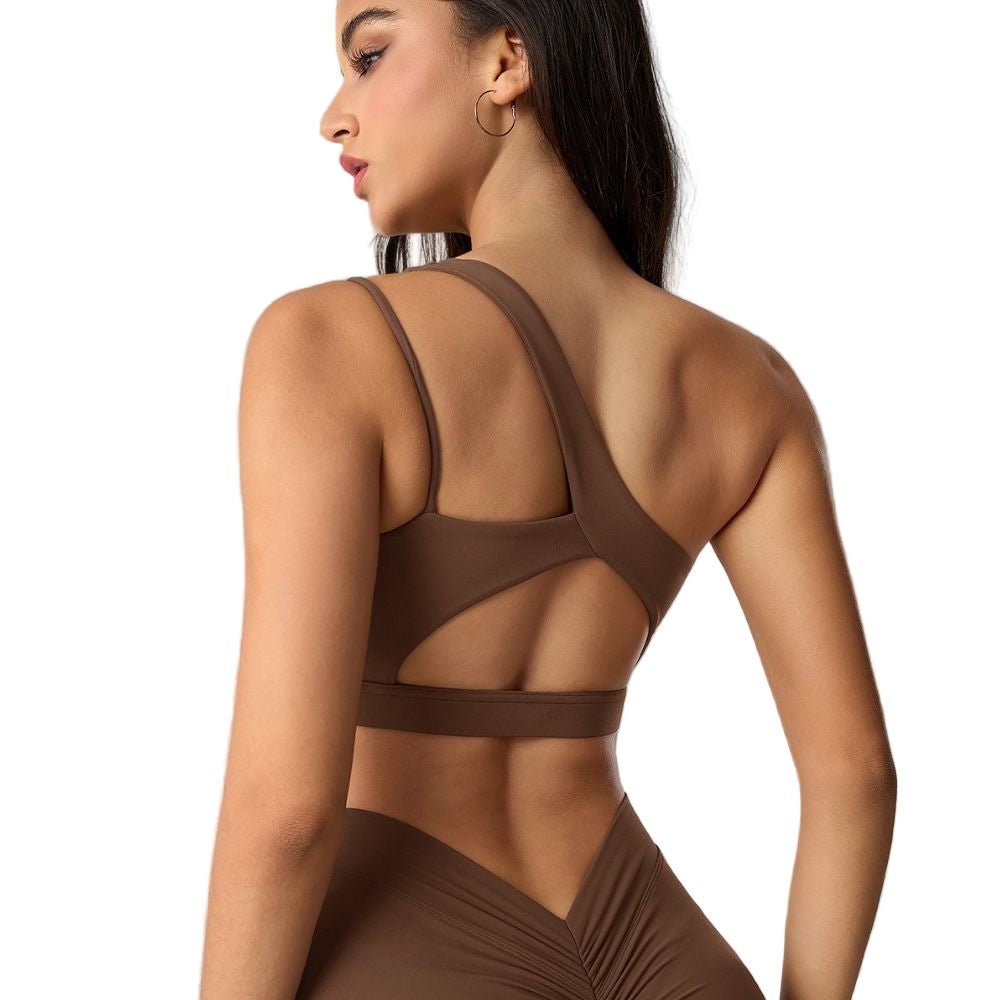 Magic Asymmetric One Shoulder Sports Bra | Breathable Removable Pads - Magic Bra