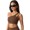 Magic Asymmetric One Shoulder Sports Bra | Breathable Removable Pads - Magic Bra