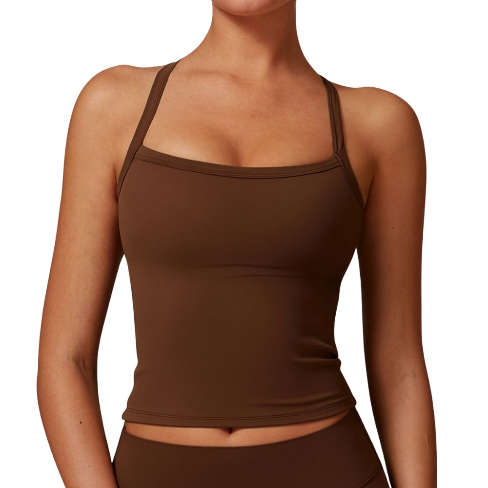 Magic Strappy Built - In Bra Tank Top with Removable Pads | Seamless Support Cami for Yoga & Everyday Wear - Magic Bra