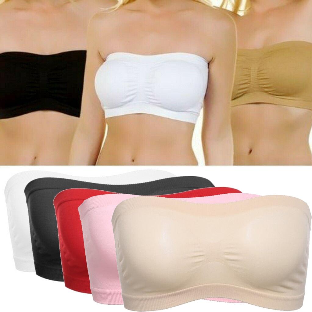 twifer womens tops women strapless elastic boob bandeau tube tops
